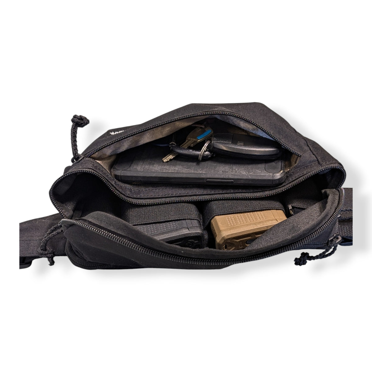 Concealed Carry Bum Bag - Black, Patch Out