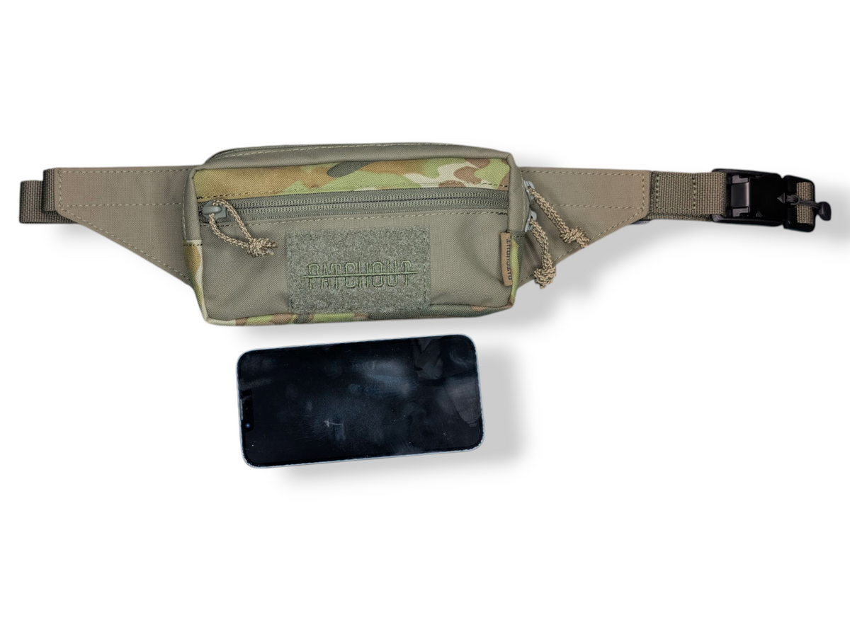 EDC Bum Bag - Ranger Green Australian Multicam everyday carry bag, Patch Out
