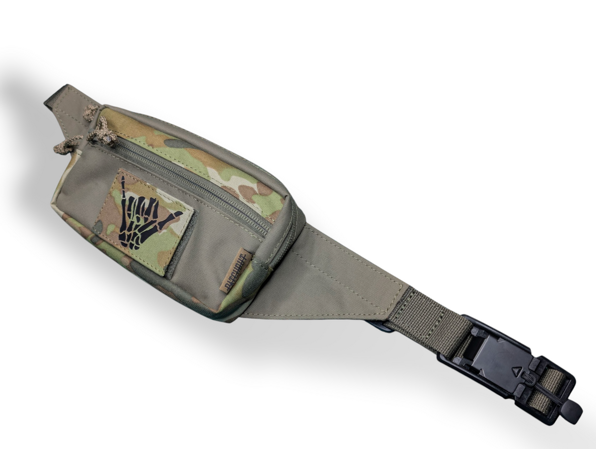 EDC Bum Bag - Ranger Green Australian Multicam everyday carry bag, Patch Out