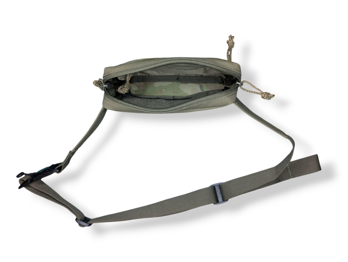 EDC Bum Bag - Ranger Green Australian Multicam everyday carry bag, Patch Out