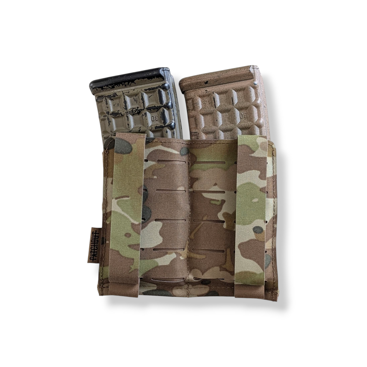 Elastic Double Shingle - 2-magazine elastic retention pouch, Patch Out