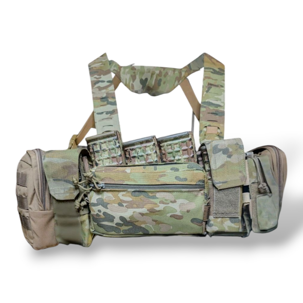 GP Pouch mounted on a triple shingle MOLLE panel, Patch Out