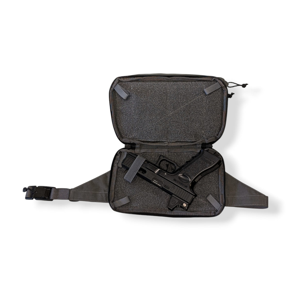 Concealed Carry Bum Bag - Grey, Patch Out