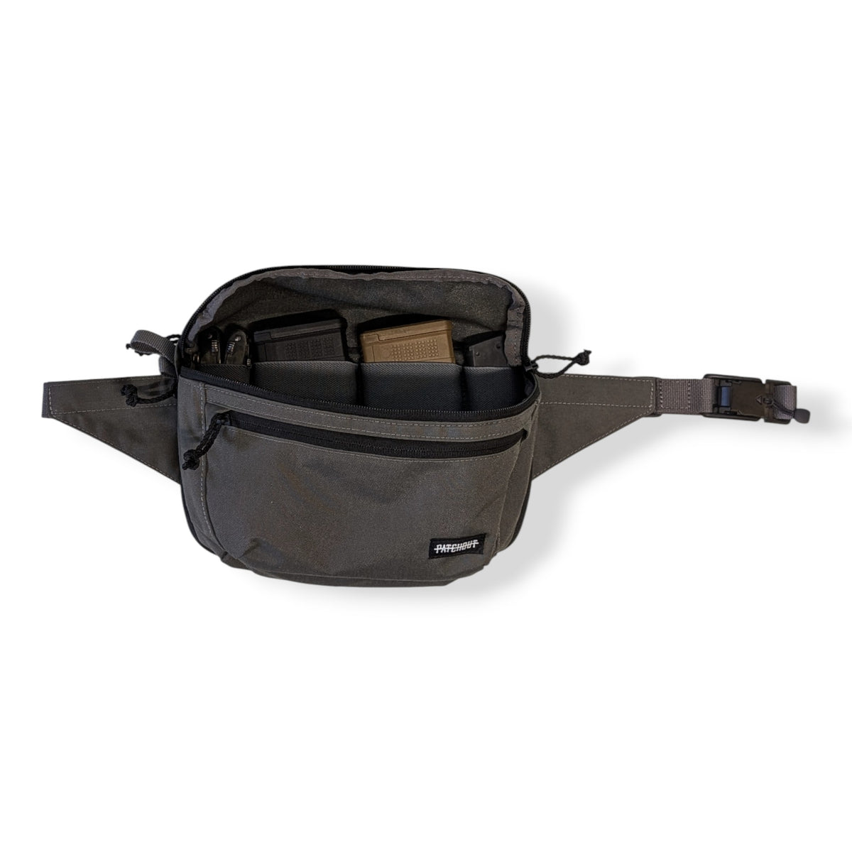 Concealed Carry Bum Bag - Grey, Patch Out