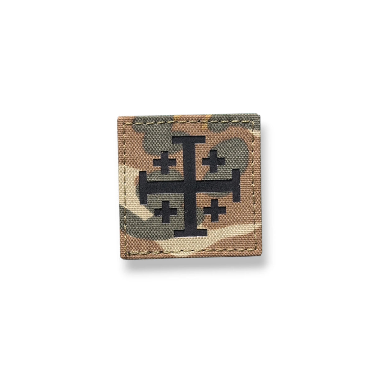 Jerusalem cross patch with hook Velcro backing