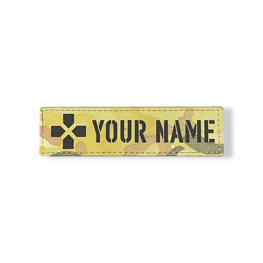 Medical cross custom name plate patch, laser cut