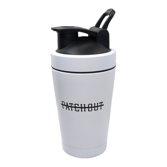 Patch Out stainless steel protein shaker