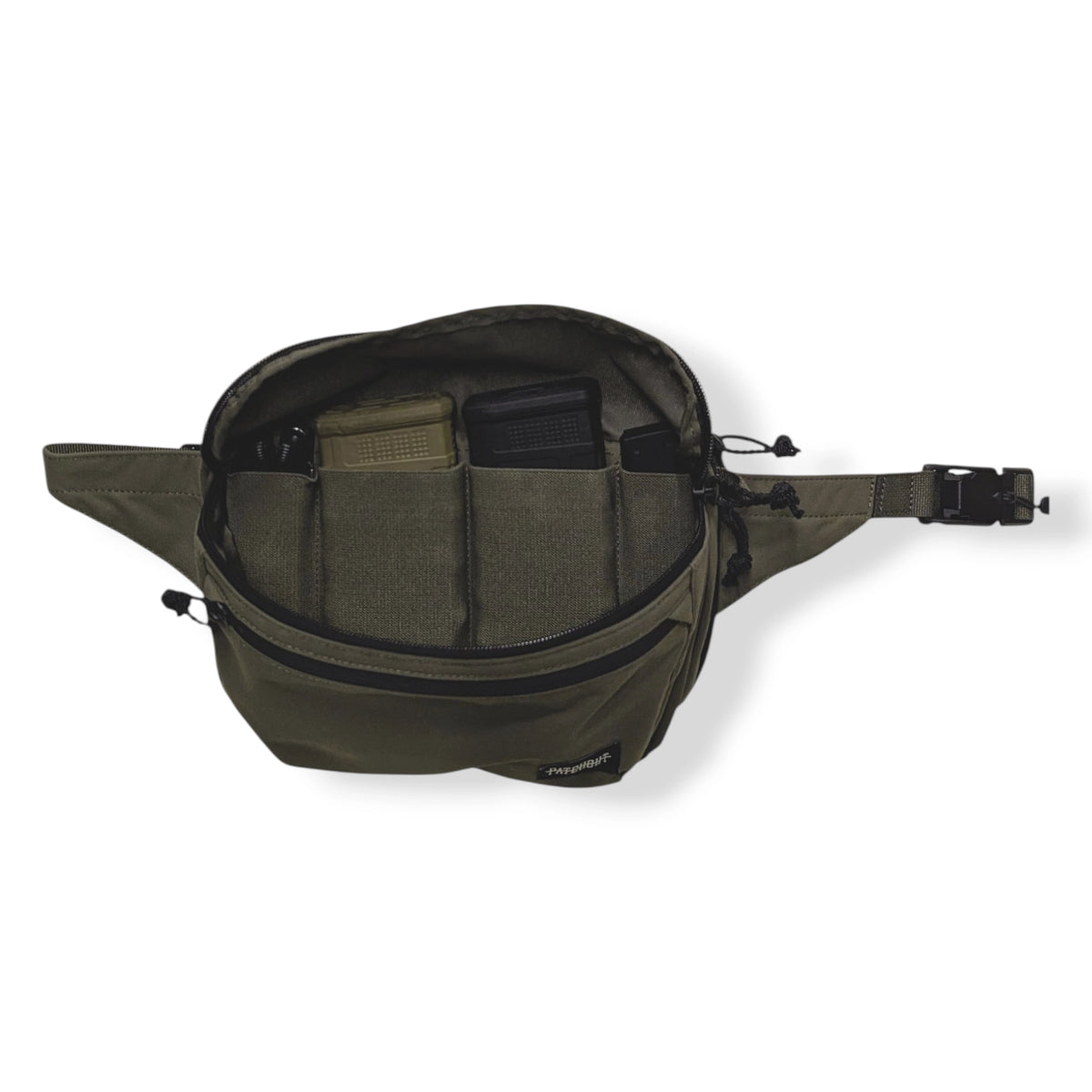 Concealed Carry Bum Bag - Ranger Green, Patch Out