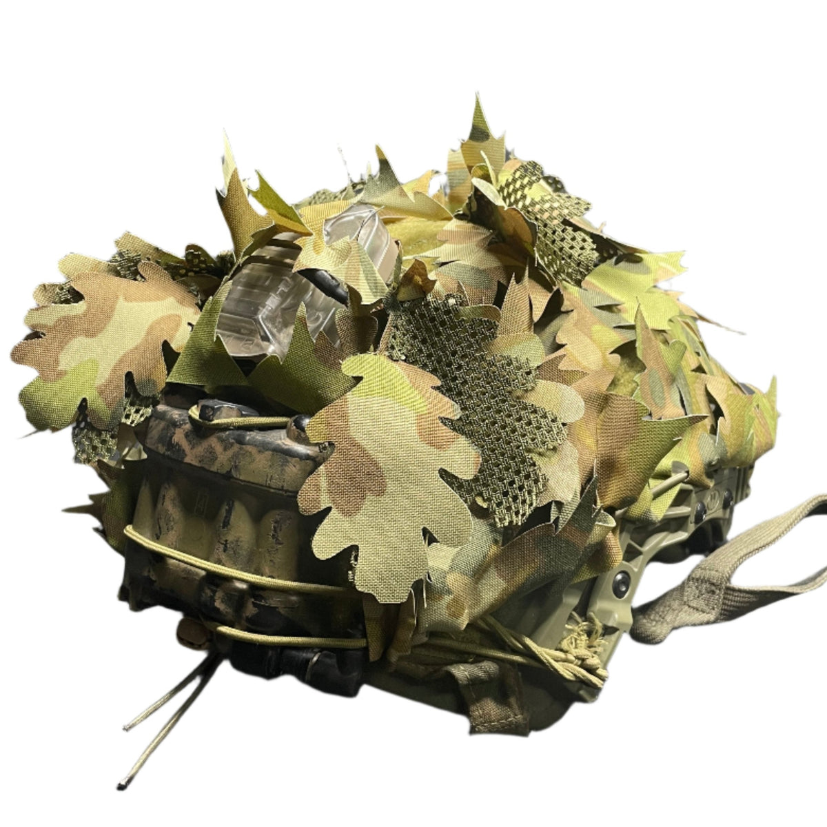 V2 Helmet Scrim - laser-cut 500D Cordura scrim with eucalyptus leaf pattern for Team Wendy Exfil helmets, Patch Out