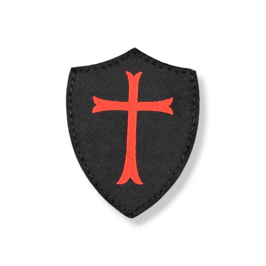 Woven crusader cross patch